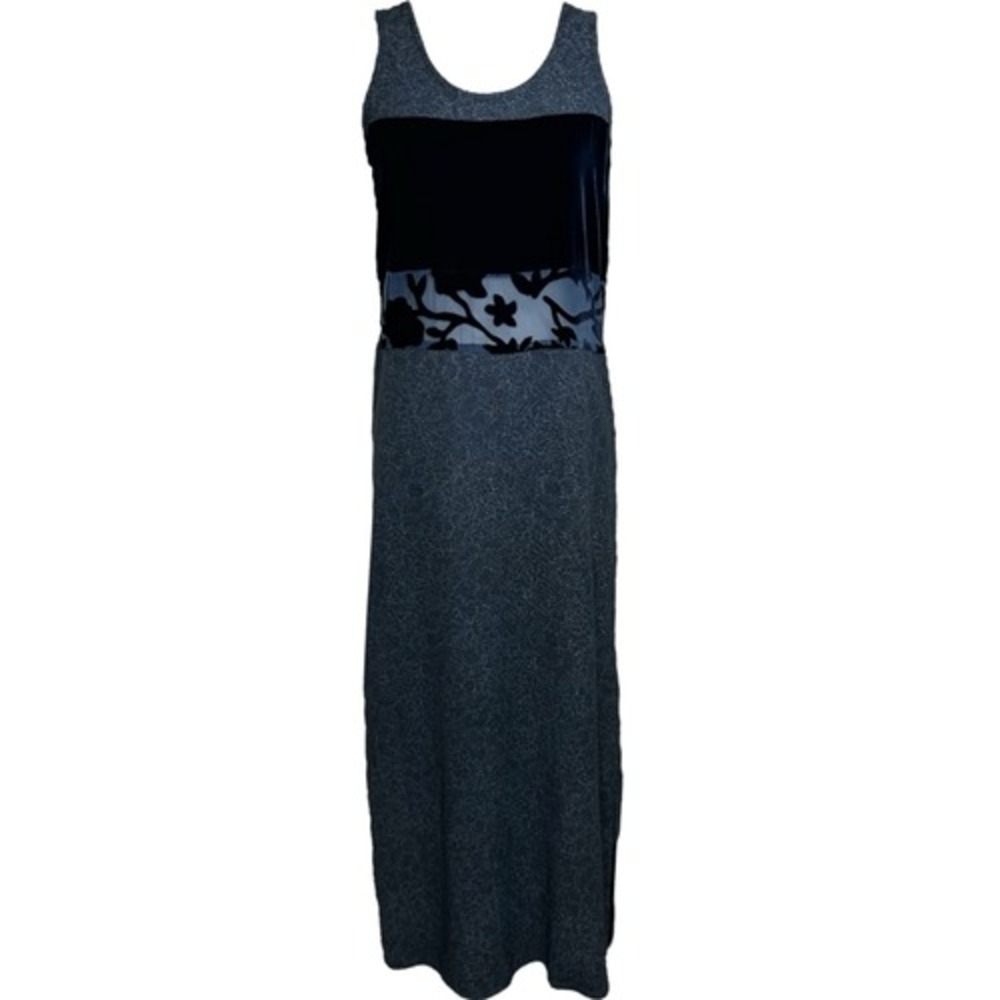 Citron by Santa Monica Vintage Maxi Dress Silk Blend Burnout Velvet Size Small - Picture 2 of 8